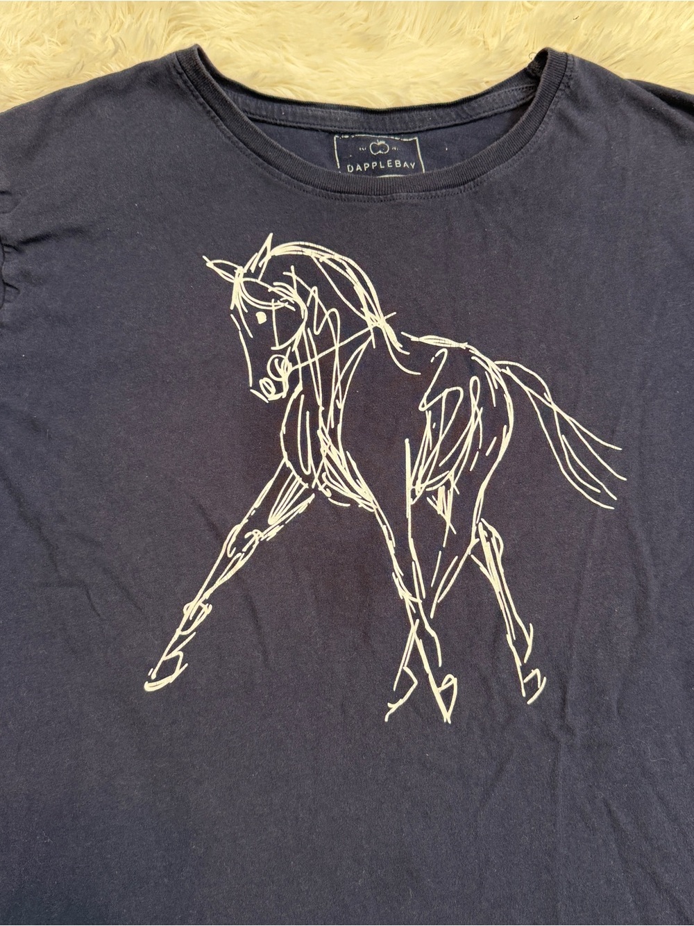 Women’s XXL Navy Dapple Bay Dressage Horseback Riding Equestrian T-Shirt - Picture 2 of 4